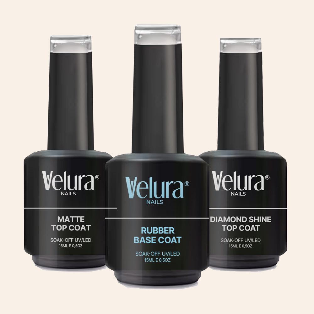 Rubber Base, Shine & Matte Top Coat Set